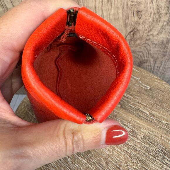 Portland Leather Penny Pouch POPPY RED Penny Pouch FAST SHIP Coin Purse - Picture 5 of 5
